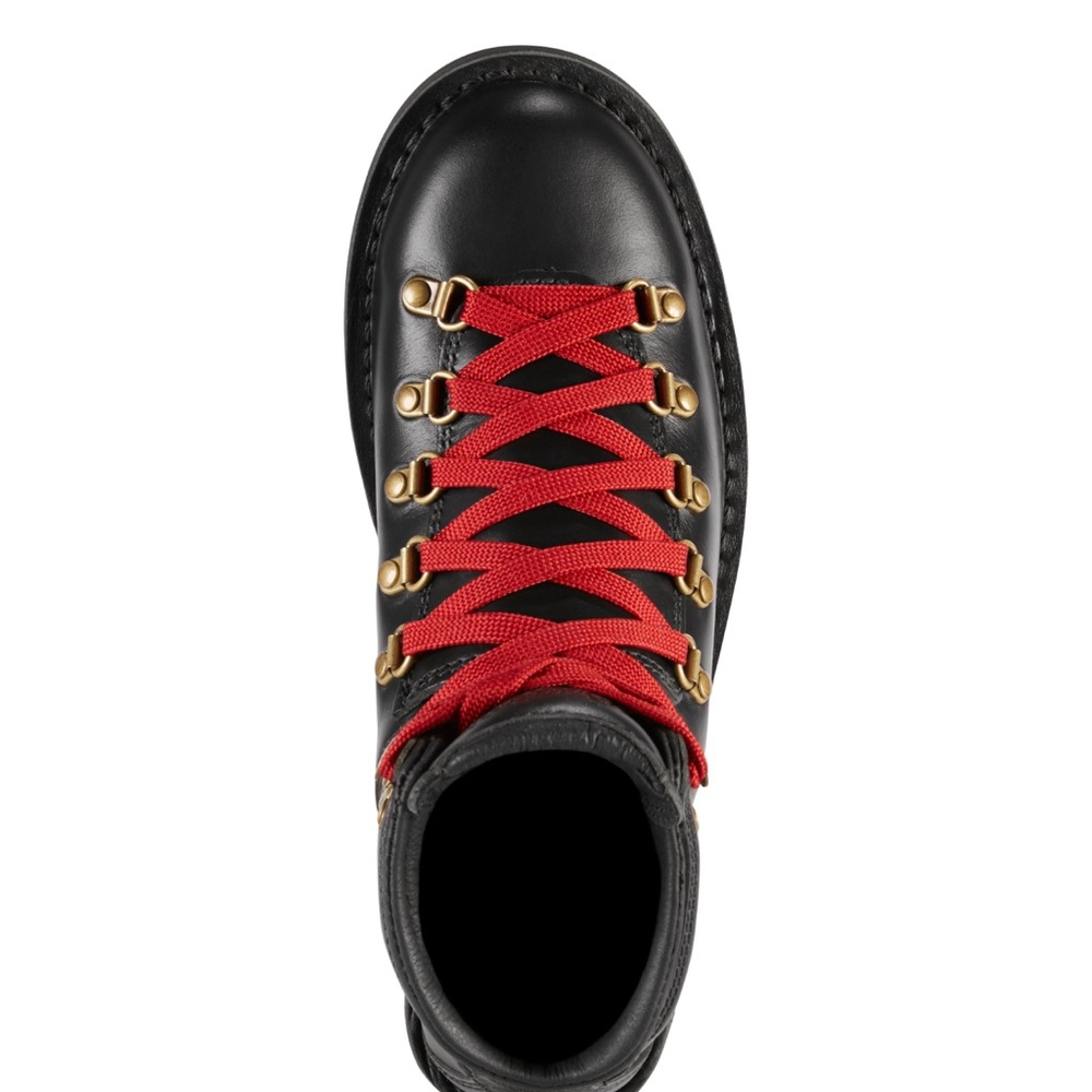 Danner Mountain Pass Black Glacé hiking boots with contrast Red Laces - Picture 11 of 12